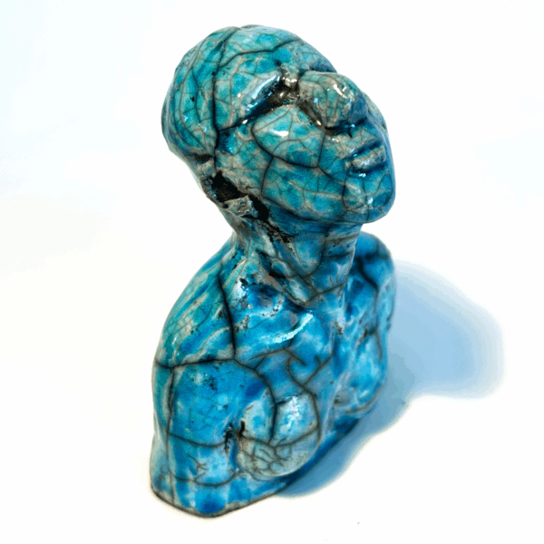 Stengods - Skulptur - Blue Heart - Unik Design Ylva Junfelt