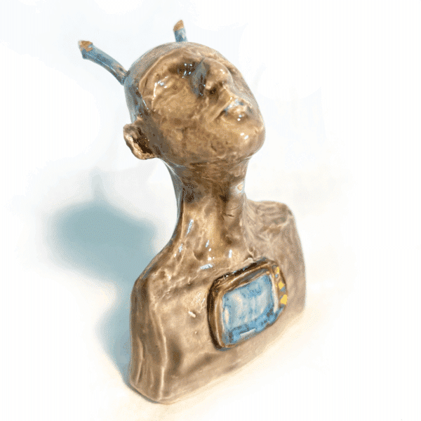 Stengods - Skulptur - Alien Heart - Unik Design Ylva Junfelt