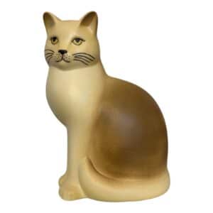 Gustavsberg - Katt - Katten Måns brun vit Maxi 29 cm hög Designer Lisa Larson