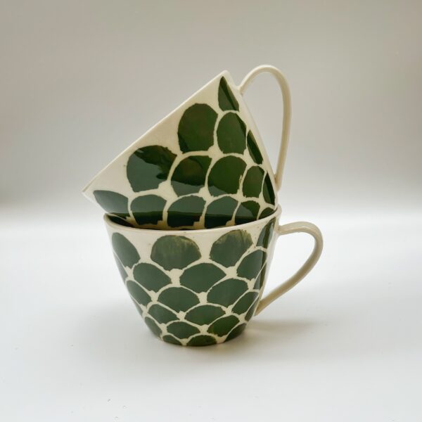 Glasprinsen - 100 Limiterad - Kaffekopp Gröna fjäll  Anna Broström Ek