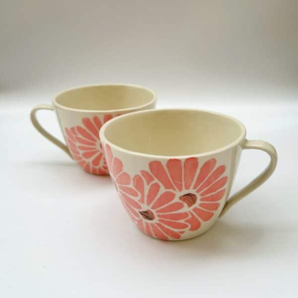 Glasprinsen - 100 Limiterad - Kaffekoppar Rosa Gerbera Broström Ek