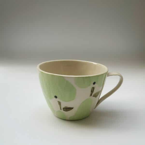 Glasprinsen - 100 Limiterad - Kaffekopp Päron ljusgrön Anna Broström Ek