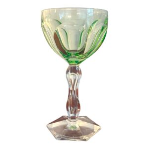 Kosta Boda Lalin – vitvinsglas uranglas grön – vintage