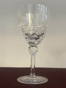 Fyrklövern Cristall – Christineholm, rödvinsglas – design Sigvard Bernadotte – vintage