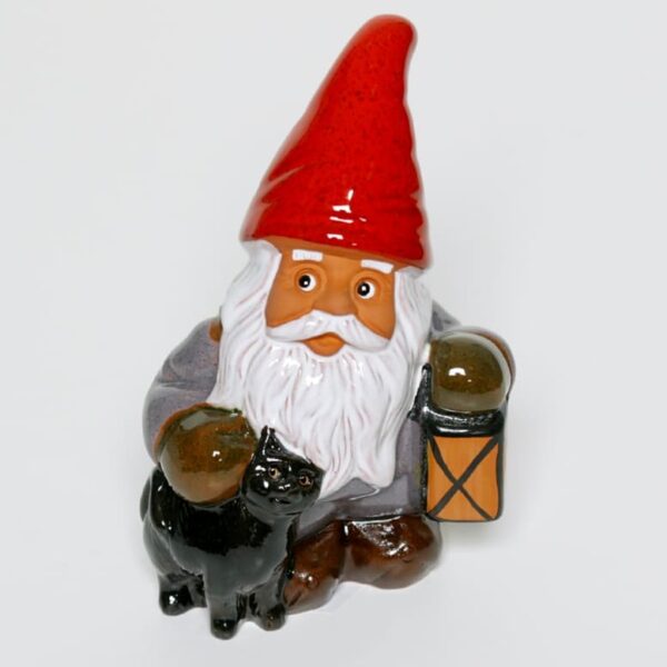 Rolf Berg Tomte med Katt & Lykta H 19 cm