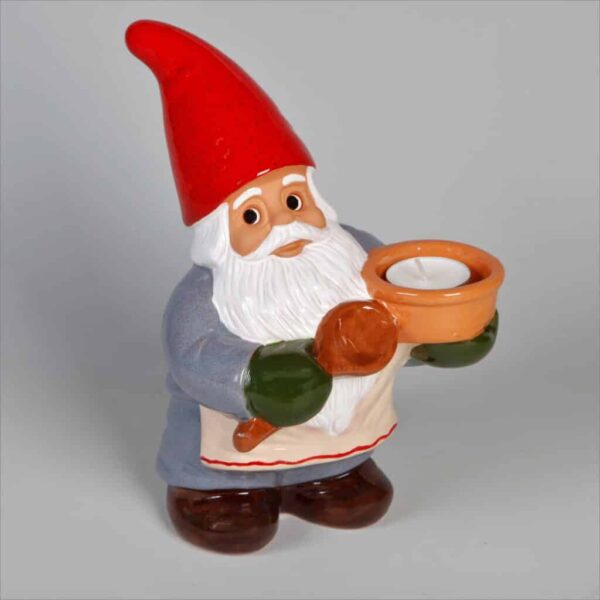 Rolf Berg Tomte med Slev & Grötskål för värmeljus H 24 cm