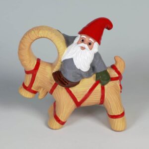Rolf Berg - Halmbock med Tomte H 23 cm Designer Rolf Berg