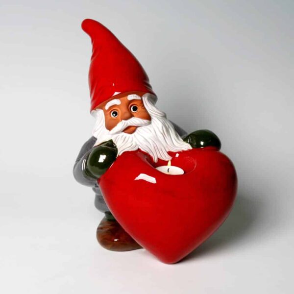 Rolf Berg Tomte med Hjärta för värmeljus H 32 cm