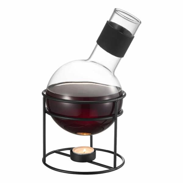 Dorre Glora Glöggkolv 1,3 l glas med svart smidesställning