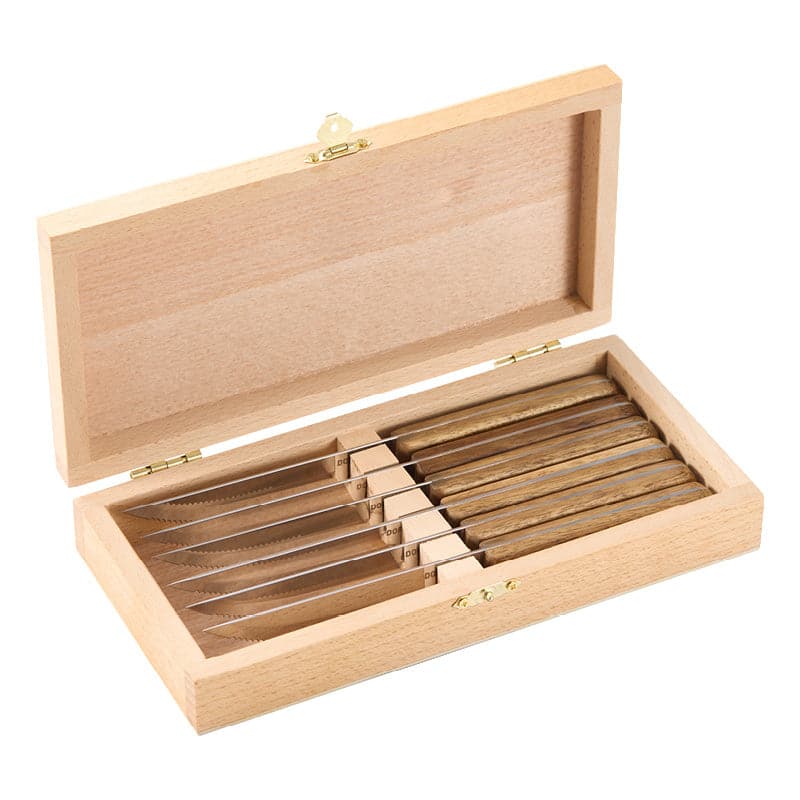 Dorre BBQ 6-pack Stekkniv i trälåda