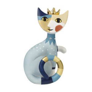 Goebel katten Max il re med guldkrona, limiterad utgåva i biskviporslin, design Rosina Wachtmeister