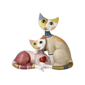 Goebel Vivien e Peppie, katt med kattunge och rött hjärta, limiterad utgåva, design Rosina Wachtmeister