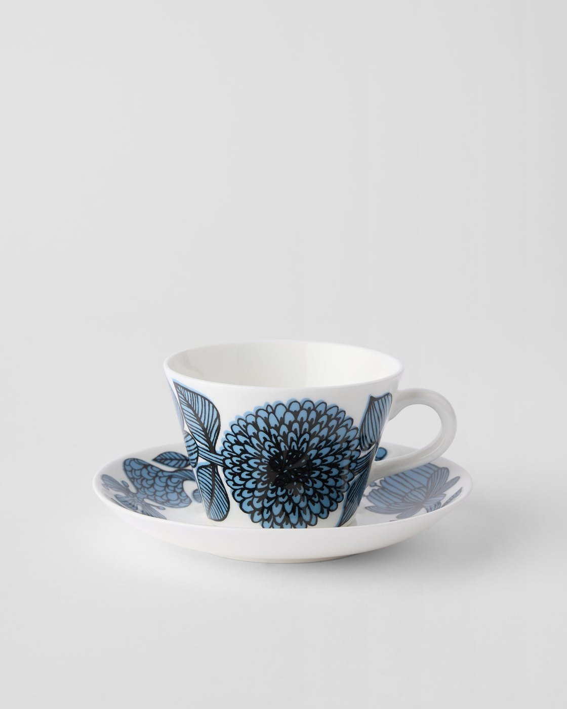 Gustavsberg - Aster Bl&aring; - Kaffekopp med fat konisk Designer Stig Lindberg