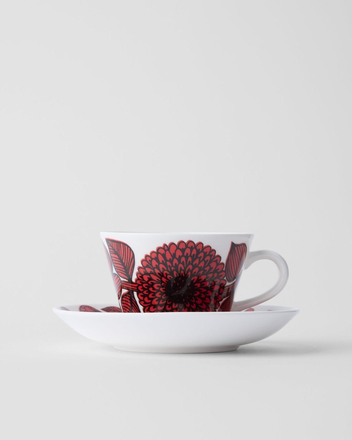 Gustavsberg - Aster R&ouml;d - Kaffekopp med fat konisk Designer Stig Lindberg