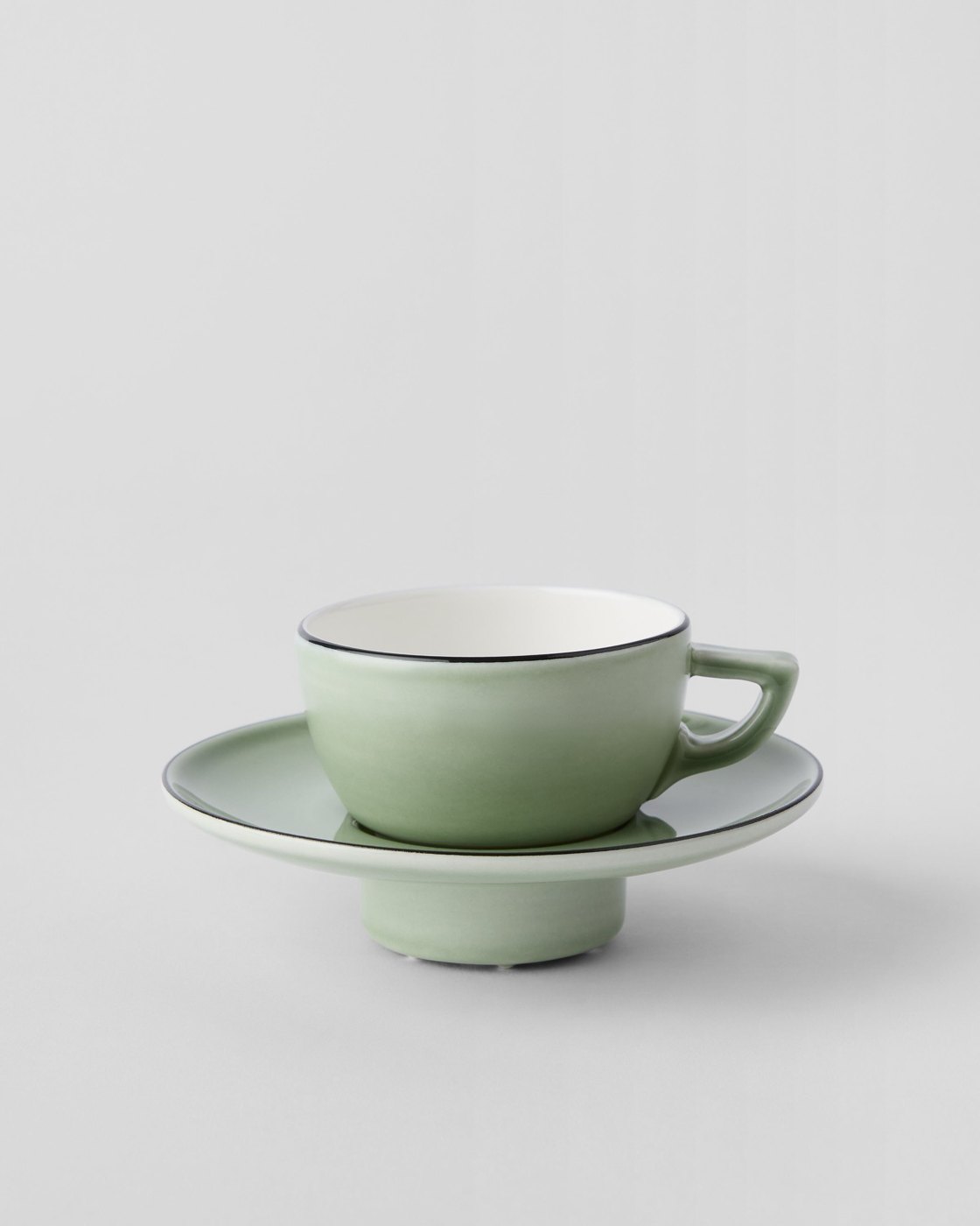 Gustavsberg - Natur Krusb&auml;rsgr&ouml;n - Espressokopp med fat