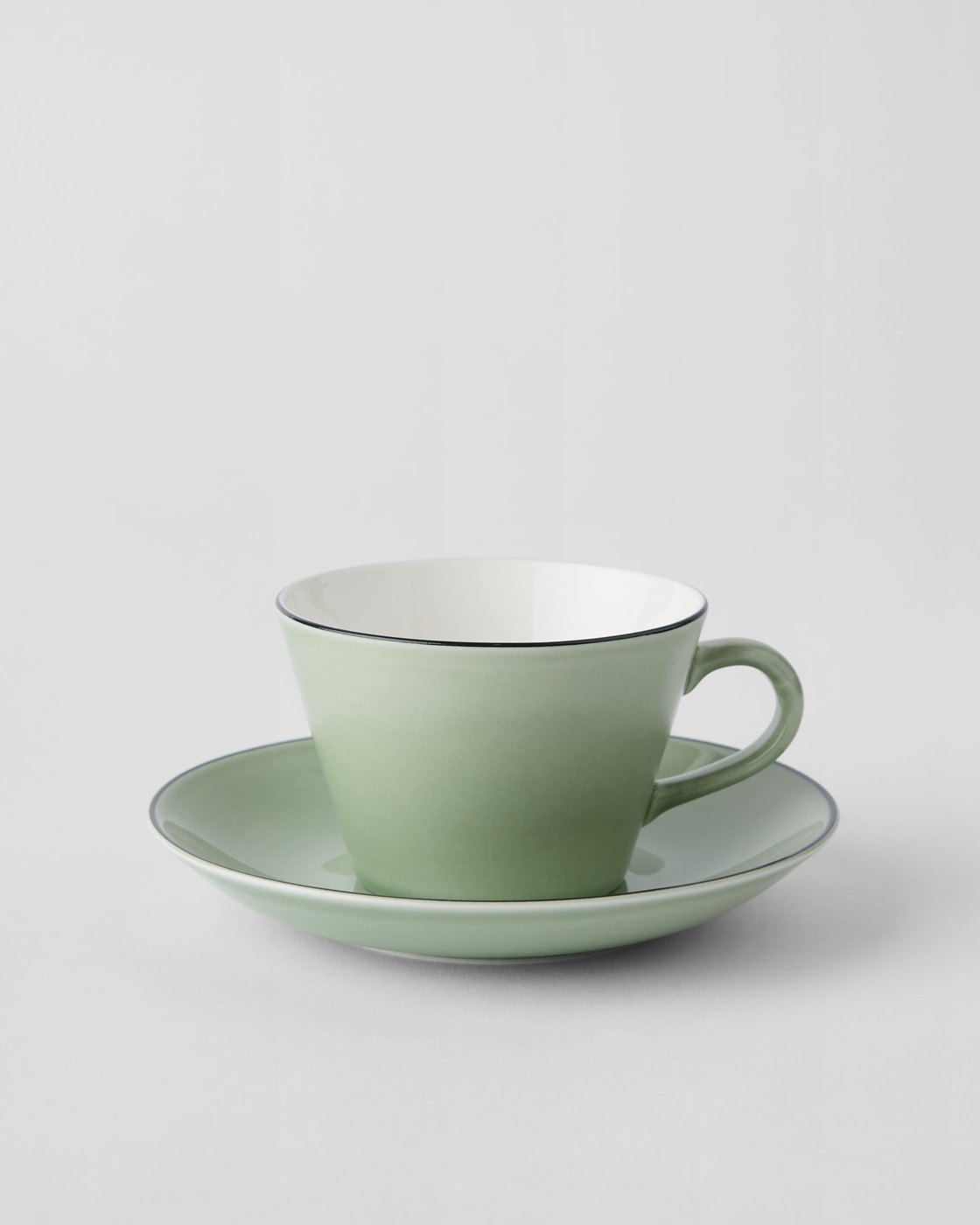 Gustavsberg - Natur Krusb&auml;rsgr&ouml;n - Kaffekopp med fat konisk
