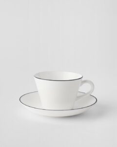Gustavsberg Natur Snövit Kaffekopp med fat konisk