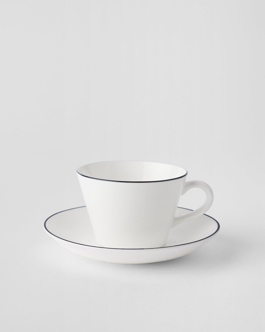 Gustavsberg Natur Snövit Kaffekopp med fat konisk