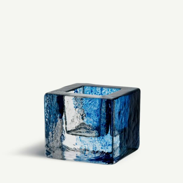 Kosta Boda Brick Ljuslykta blå Designer Anna Ehrner