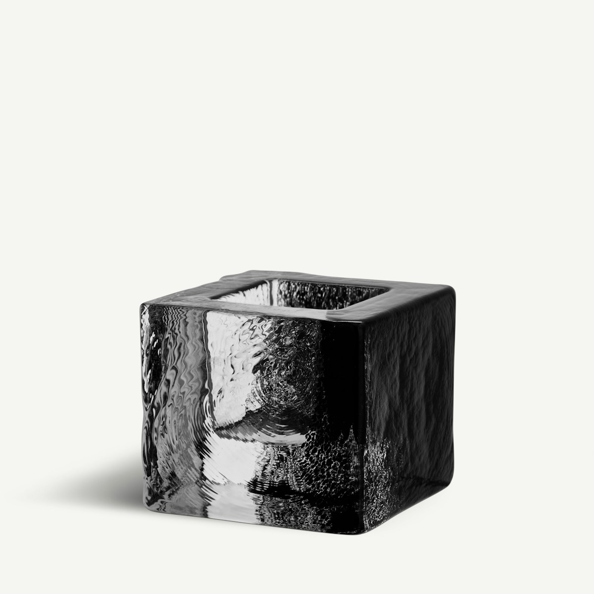 Kosta Boda Brick Ljuslykta svart Designer Anna Ehrner