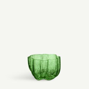 Kosta Boda - Crackle - Ljuslykta mörkgrön Designer Åsa Jungnelius