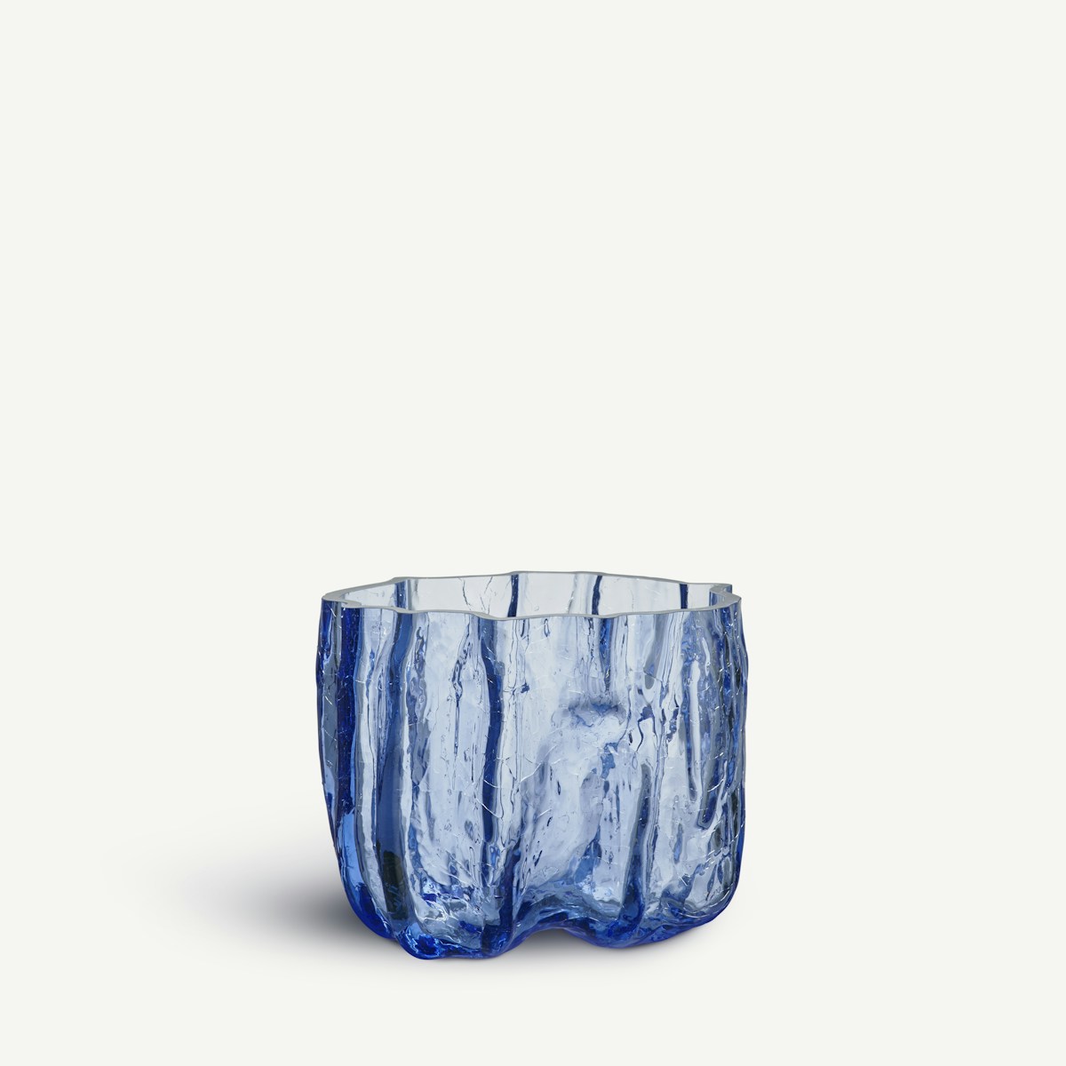 Kosta Boda - Crackle - Vas cirkul&auml;rt glas 17,5 cm Designer &Aring;sa Jungnelius