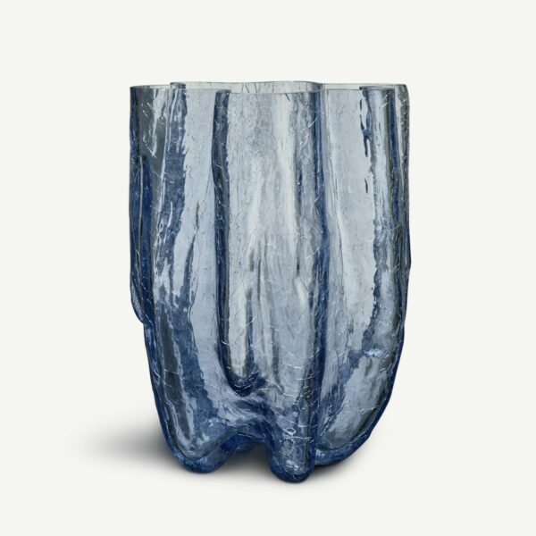 Kosta Boda Crackle Vas cirkulärt glas 37 cm Designer Åsa Jungnelius