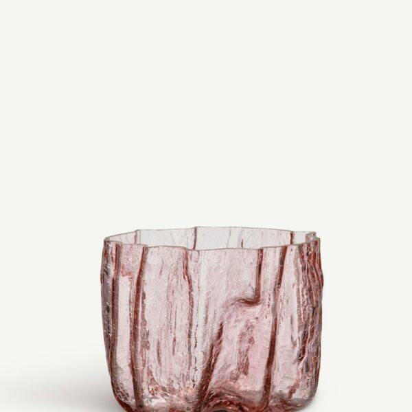 Kosta Boda Crackle Vas rosa 17,5 cm Designer Åsa Jungnelius