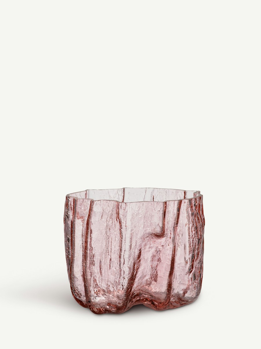 Kosta Boda Crackle Vas rosa 17,5 cm Designer Åsa Jungnelius