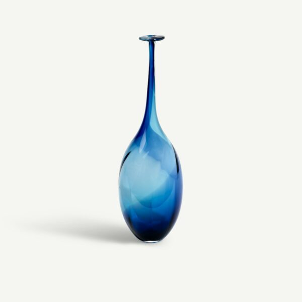 Kosta Boda Fidji Vas optik oceanblå Designer Kjell Engman