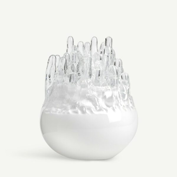 Kosta Boda Polar Ljuslykta vit 33 cm Designer Göran Wärff
