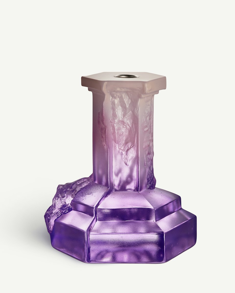 Kosta Boda Rocky Baroque Ljusstake dis lila 17,5 cm Designer Hanna Hansdotter