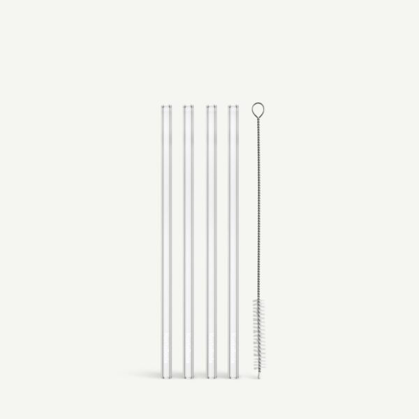 Kosta Boda Viva 4-pack Sugrör inkl. rengöringsborste Designer Matti Klenell