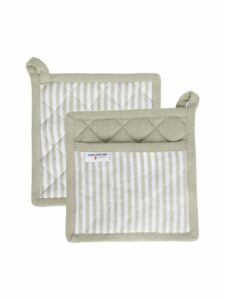 Lord Nelson Victory - Grytlappar 2-pack Vit/Grön 20x20 cm