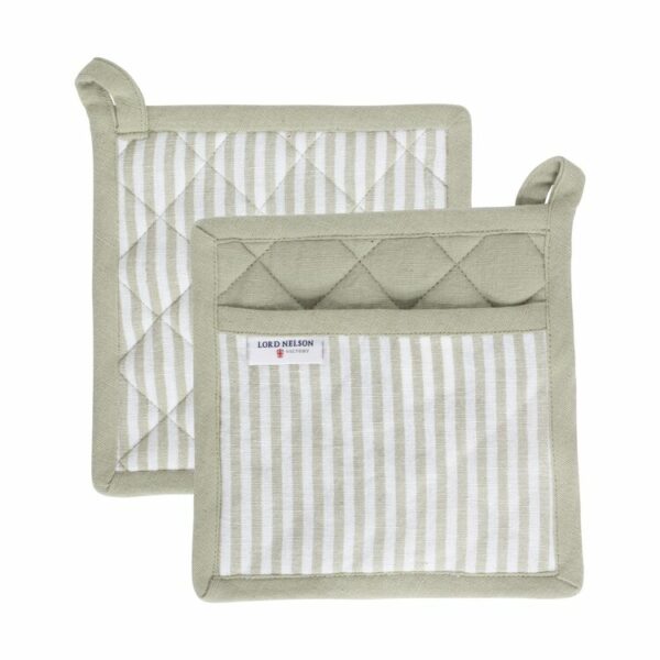 Lord Nelson Victory Grytlappar 2-pack Vit/Grön 20x20 cm