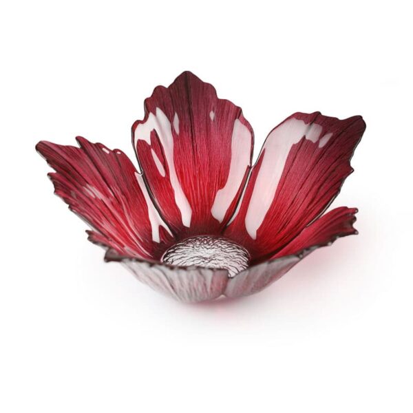 Målerås - Fleur - Skål stor rödrosa Konstglas Designer Mats Jonasson