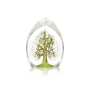 Målerås - Nordic Icons - Yggdrasil grön/gul Konstglas Designer Mats Jonasson