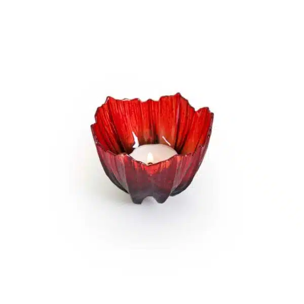 Målerås Poppy – ljuslykta röd/svart – design Mats Jonasson