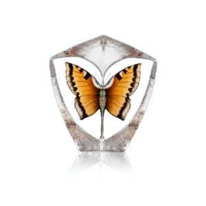 Målerås - Wildlife målad - Fjäril orange Konstglas Designer Mats Jonasson