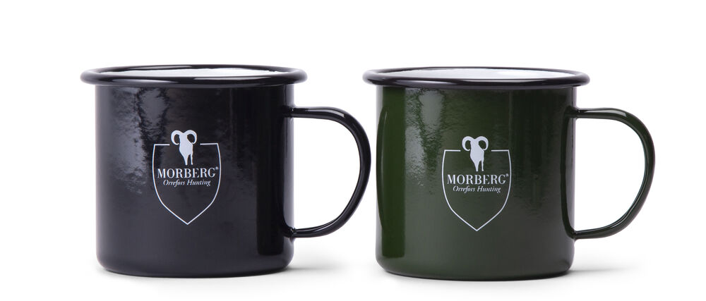 MORBERG by Orrefors Hunting Emaljerad metallmugg 45 cl Grön