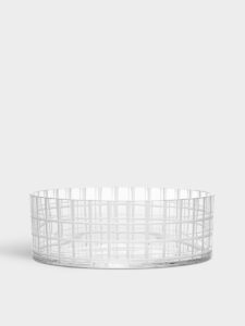 Orrefors Cut in Number – skål rutmönster 275 mm – design Ingegerd Råman