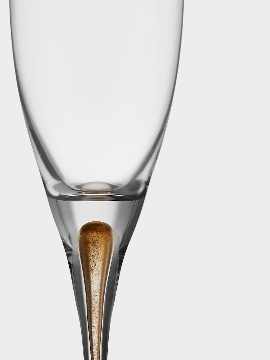 Orrefors Intermezzo 2-pack champagneglas guld 26 cl Designer Erika Lagerbielke