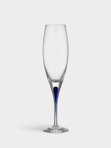 Orrefors Intermezzo – champagneglas i kristall blå 26 cl – design Erika Lagerbielke