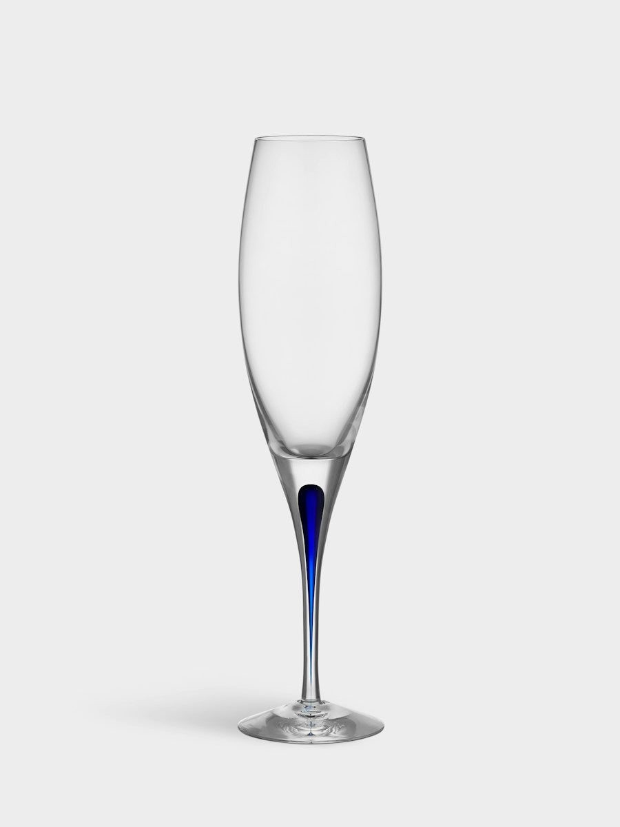 Orrefors Intermezzo Champagneglas blå 26 cl Designer Erika Lagerbielke