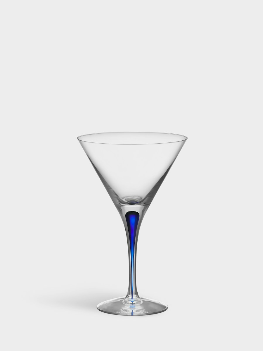 Orrefors Intermezzo Martiniglas blå 25 cl Designer Erika Lagerbielke