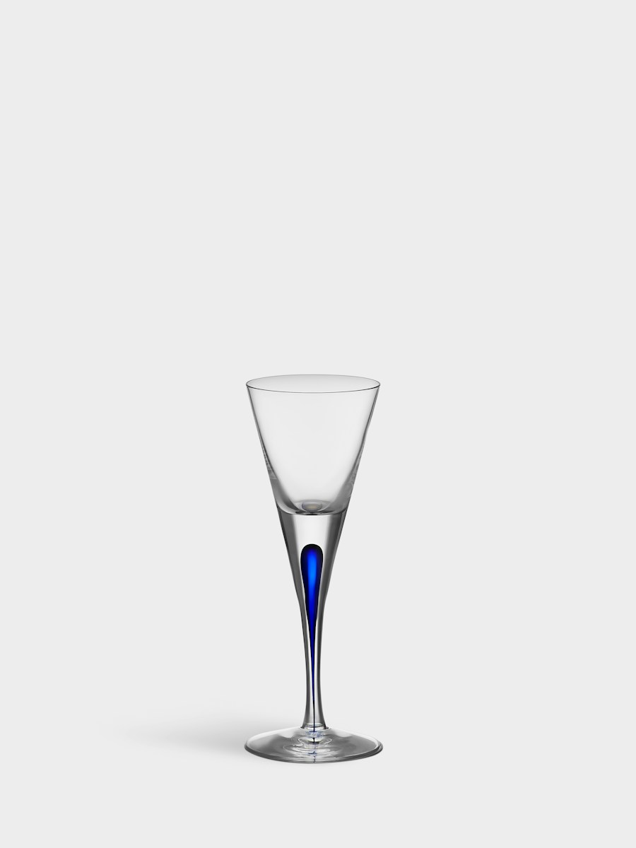 Orrefors Intermezzo Snapsglas blå 6 cl Designer Erika Lagerbielke