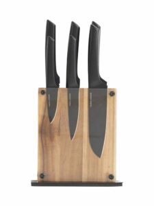 Orrefors Jernverk – knivset 6 delar med knivblock svart
