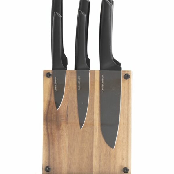 Orrefors Jernverk Knivset 6 delar med knivblock Svart