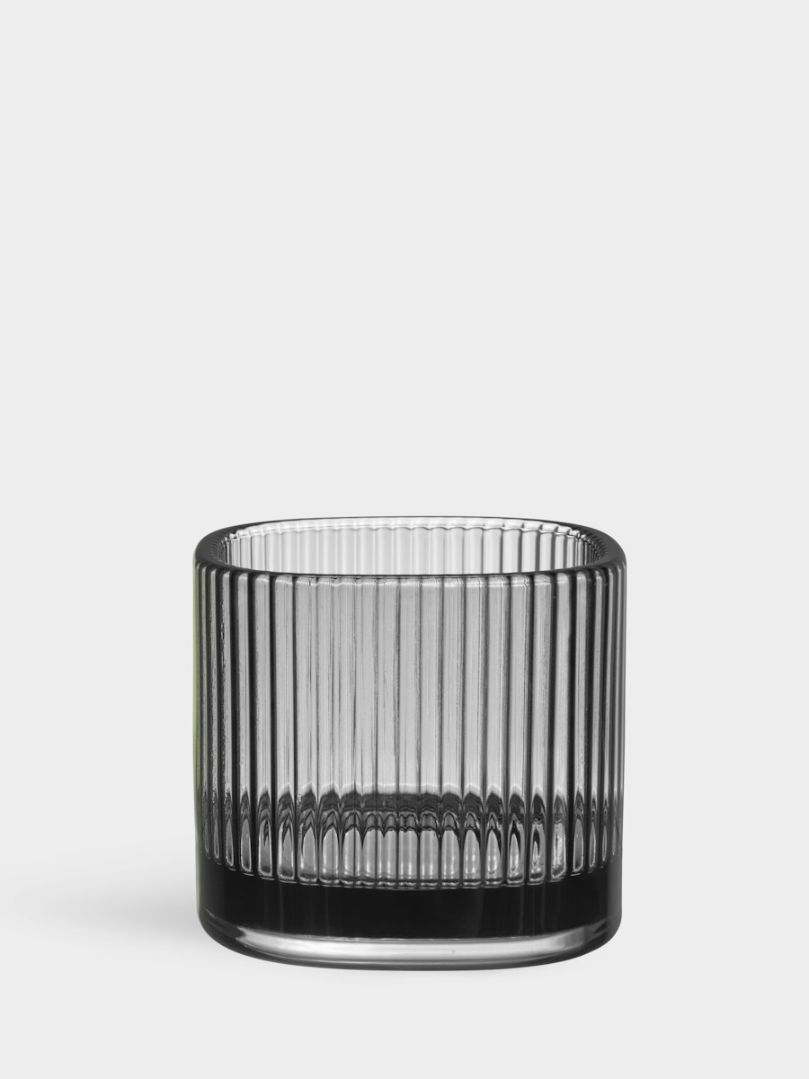 Orrefors Magica Ljuslykta super circle grå 70 mm Designer Andreas Engesvik