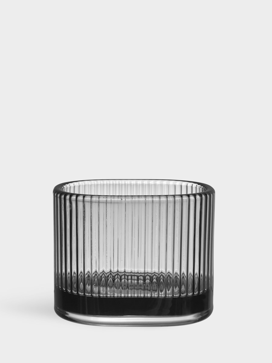 Orrefors Magica Ljuslykta super ellipse grå 70 mm Designer Andreas Engesvik